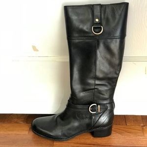 NIB Bandolino Black Knee High Leather Riding Boots